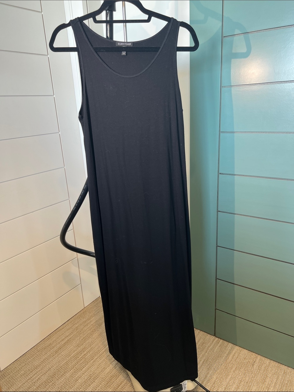 Eileen Fisher Black Sleeveless Maxi Tank Dress